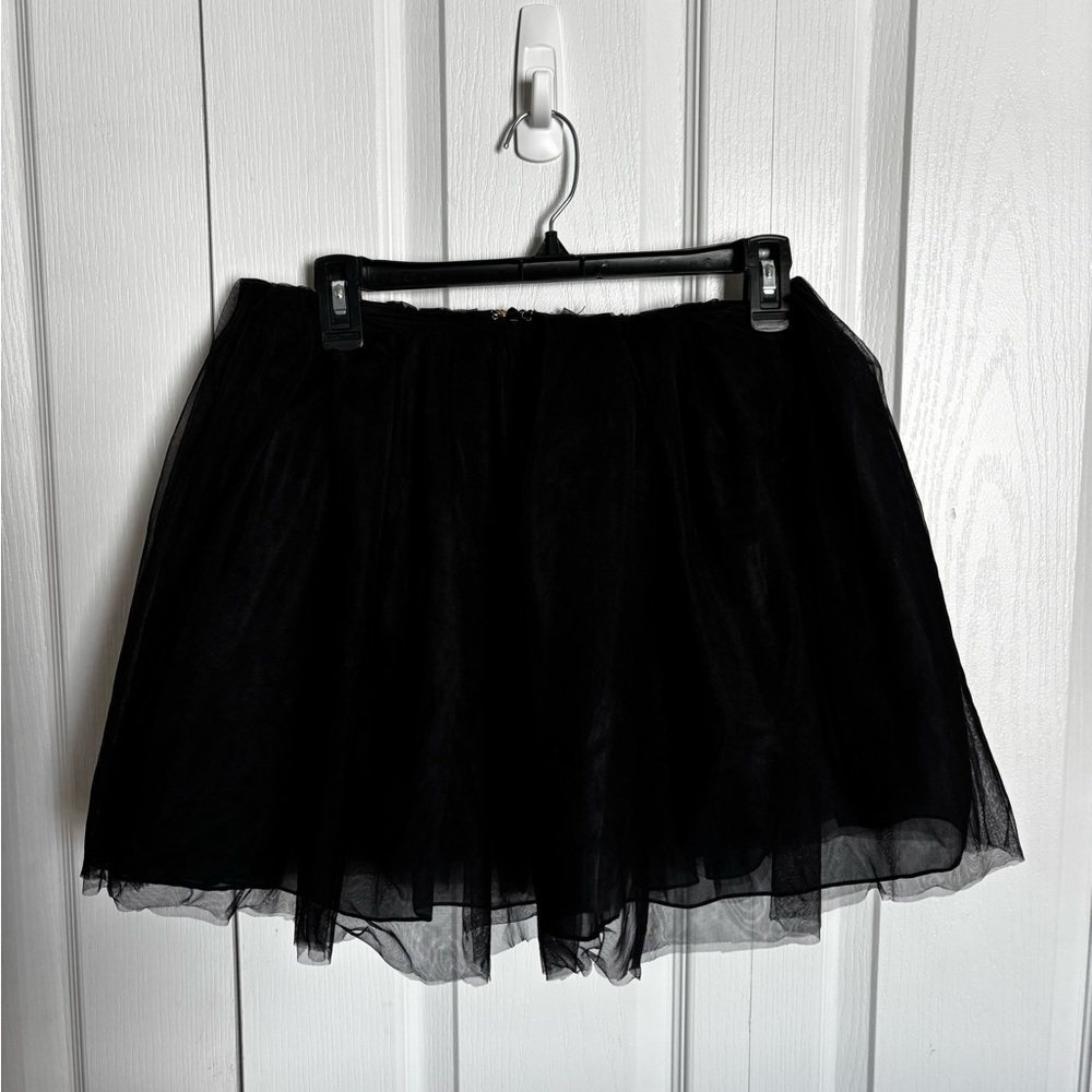 Oh Polly Black Layered Tulle Skater Mini Skirt Size 4